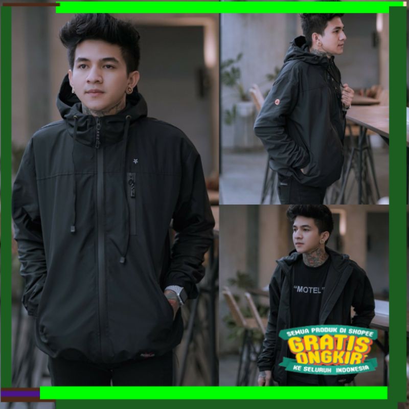Black Pekat Dop Metal Punk Dark  Anak / JAKET PARASIT REBEL ID ORIGINAL - JACKET PARASUT WP CASUAL Z