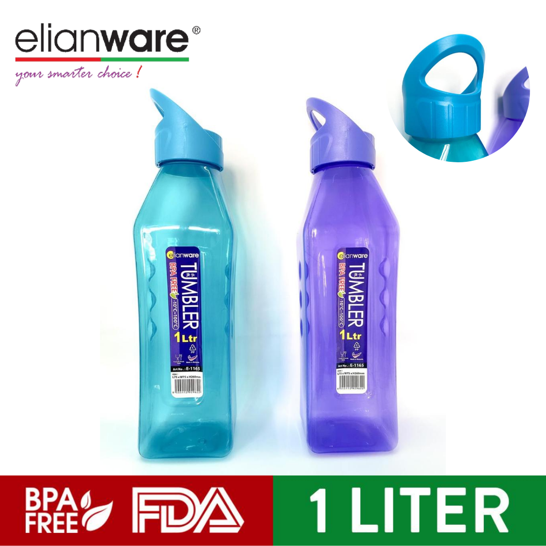 Elianware Water Tumbler Botol Minum 1Ltr BPA Free 