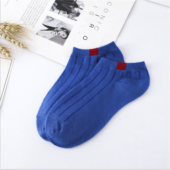 AS Kaos Kaki Polos 2 Warna Garis Pendek Semata Kaki Kaos Kaki Polos Fashion Ankle Cute Import-BIRU TUA