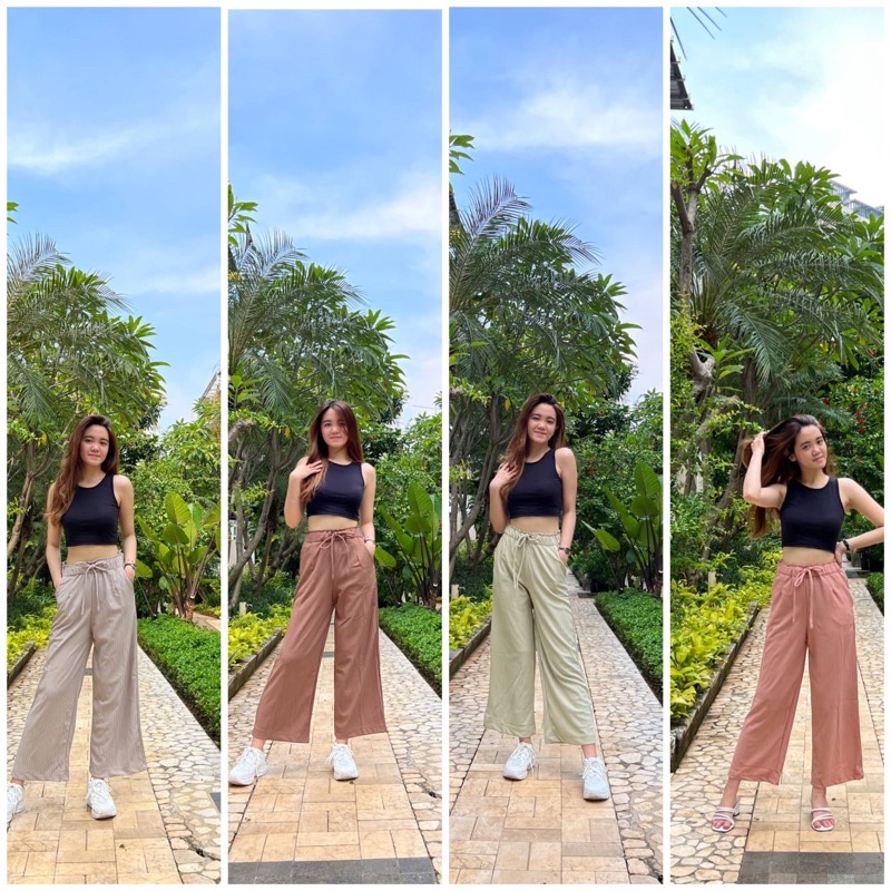 JOSHIN Joy Cullote Pants Knit - Celana Kulot Knit Pita - Celana Kulot Wanita ABG