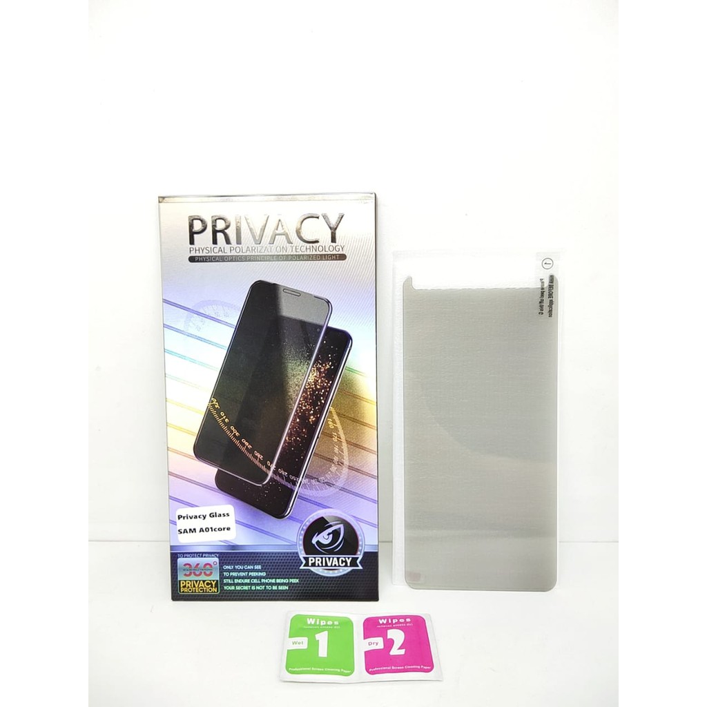 Tempered Glass ANTI SPY Samsung A01 Core A013F 5.3 inch Anti Gores Kaca PRIVACY Anti Intip