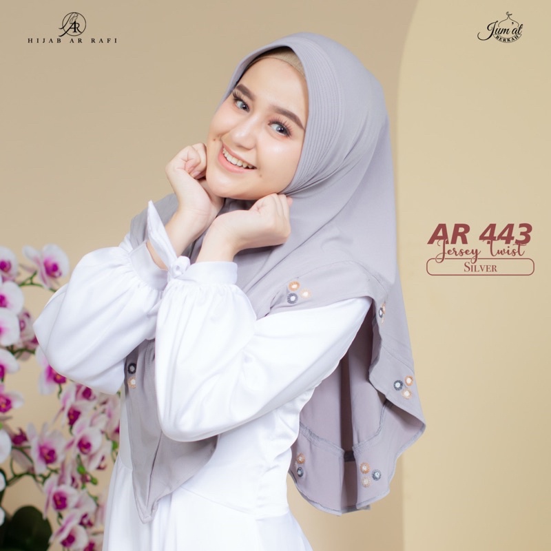 TERLARIS ✅ AR 443 hijab ar rafi original hijab instan bergo arrafi | INAYAHHIJAB-Silver