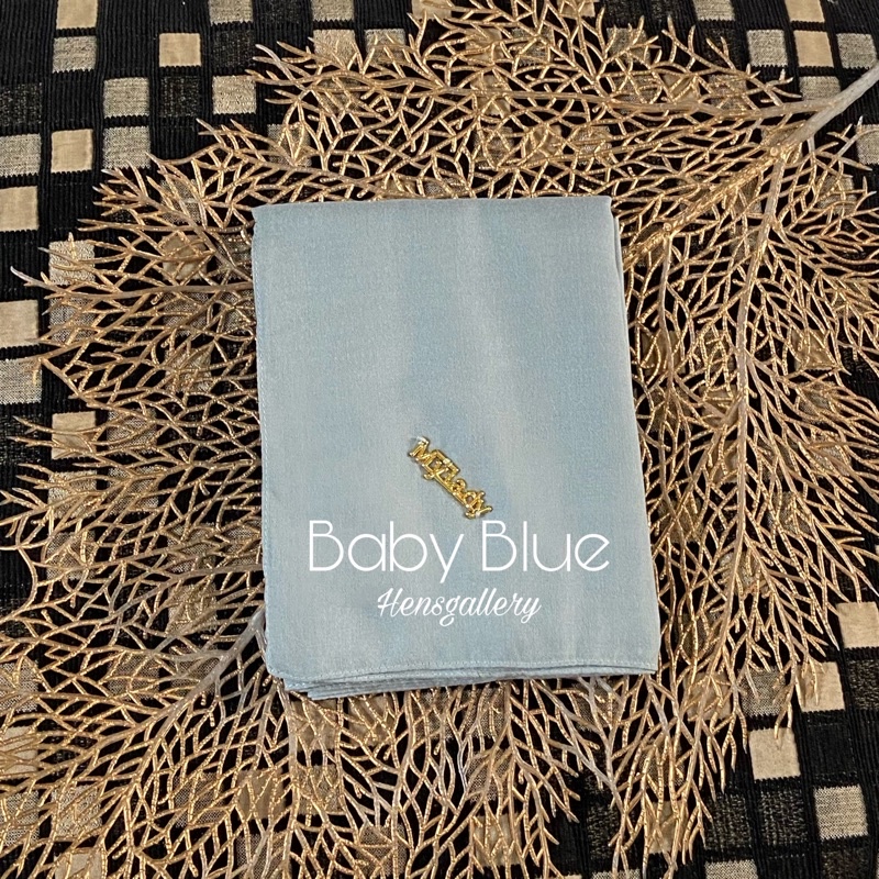 Part 1 Mylady Hijab Plain Voal Ultrafine by Myladyhijab dark mustard silver broken white optic white-BABY BLUE