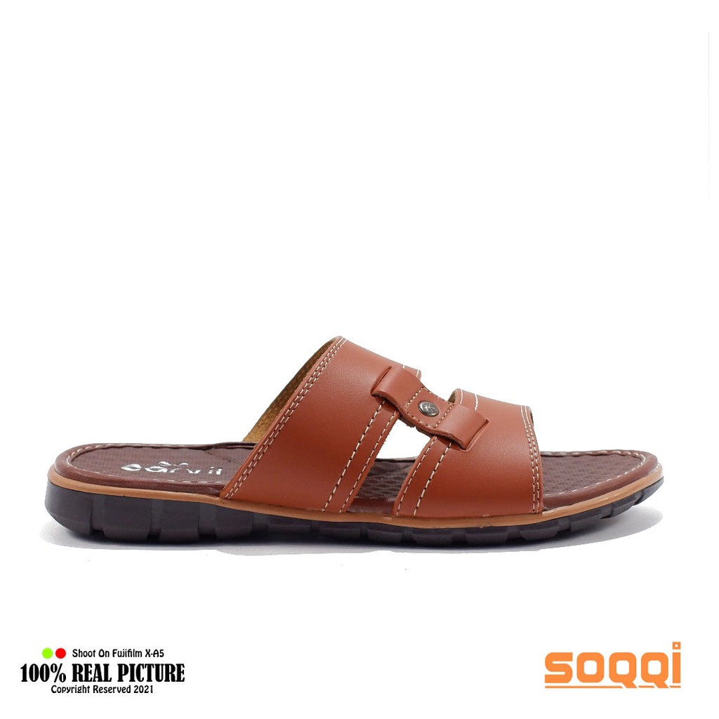 Sendal pria casual kulit sintetis selop original sandal cowok slop laki-laki dewasa model slide bapak2 acara resmi jagong branded Carvil Motobi 02 promo lebaran bisa cod murah keren 38-43