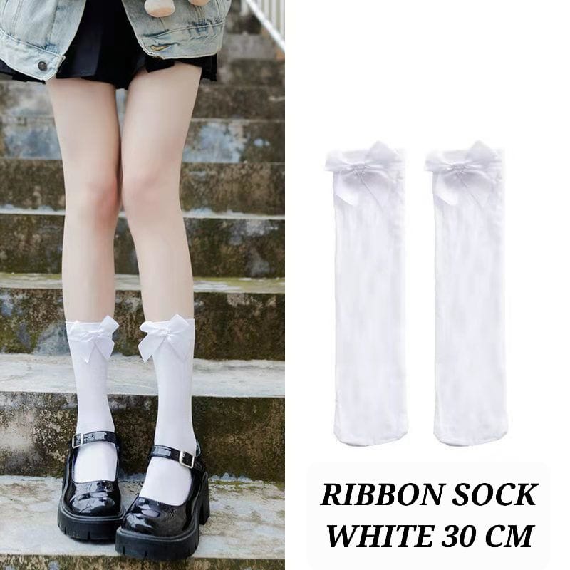 RIBBON SOCK KAOS KAKI ANAK REMAJA ALA KOREA FASHION IMPORT KPOP HIP HOP KAOS KAKI PANJANG