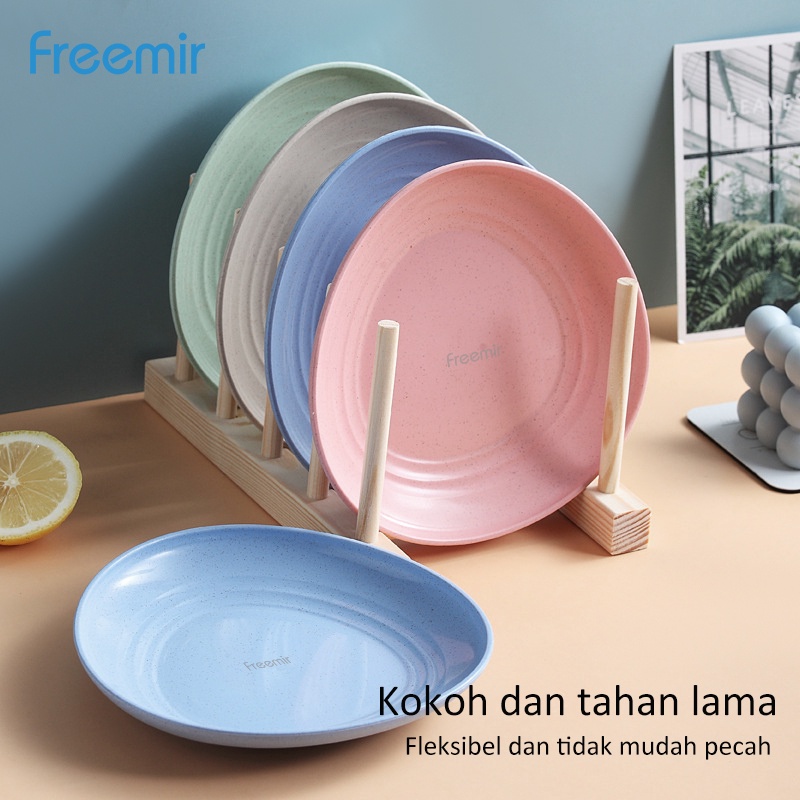 Freemir Set 4 pcs Piring Telur 26cm Piring Makan Oval Wheat Straw BPA Free Mix Warna Set 4 Pcs Free-6