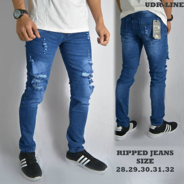 Celan jeans pria masa kini model sobek sobek