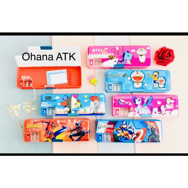 Tempat Pensil Magnet Cover Timbul 2 Sisi Fancy Good Quality Lucu-1