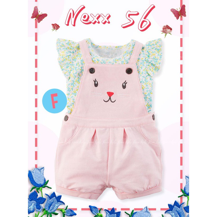 Overall+Kaos Anak Bayi Perempuan Nexx setara CarterLove, Catell Import