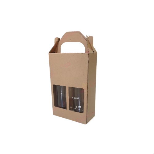 

Kardus Botol 2x250ml Diecut Coklat Polos Dus Jinjing Box Kemasan Hampers Kotak Hadiah Gift Packaging
