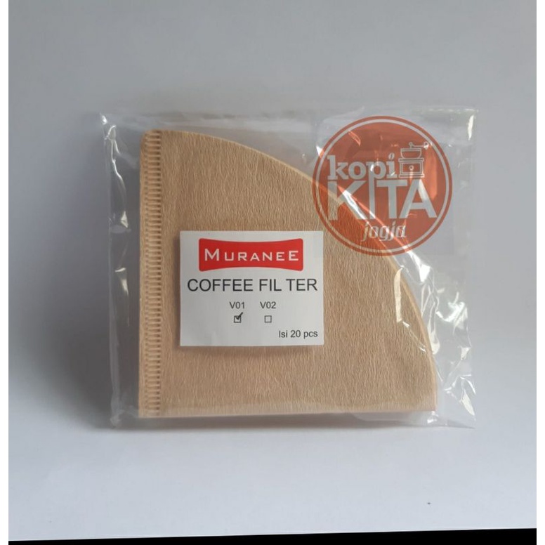 muranee paper filter v60 01 isi 20 brown