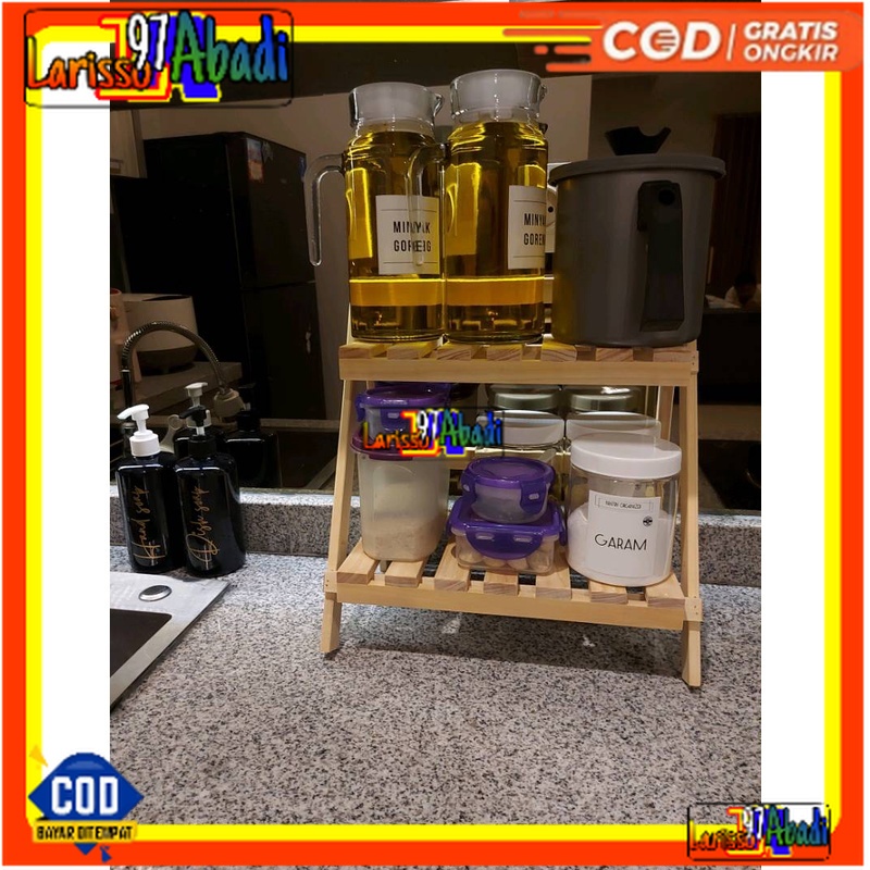 Rak Susun kayu Mini Serbaguna | Rak Meja Rakit Multifungsi