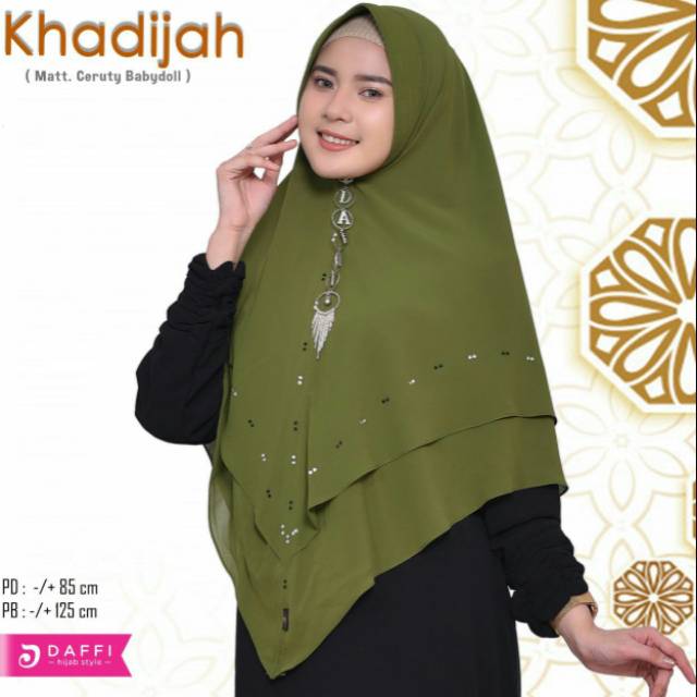 Khimar Jumbo Khadijah Olive Ori Daffi Hijab