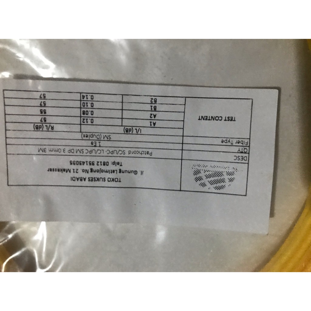 Pigtail SC/UPC - LC/UPC 3mm panjang 3M