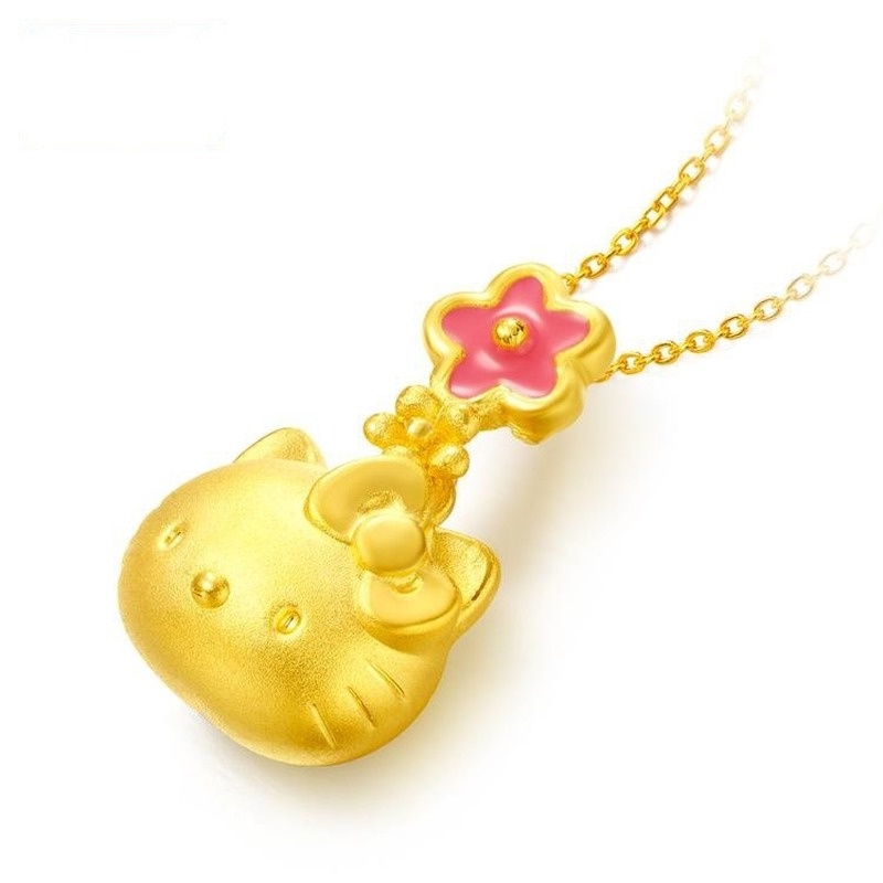 [Ready Stock]Fashion Hellokitty Cartoon Gold-Plated Pendant Cute Necklace