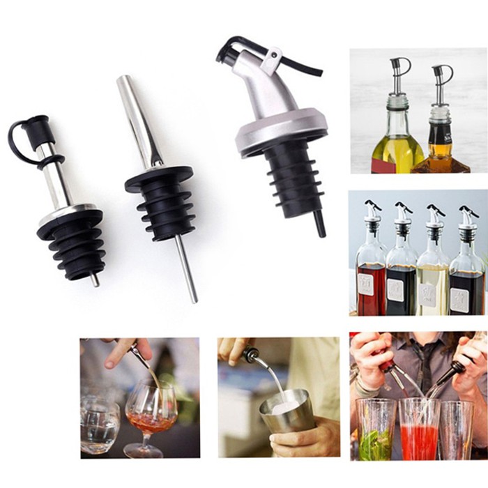 ZILLO Pourer Penutup Botol Serbaguna Minyak Penutup Botol Sirup Tutup Botol Kecap Stainless Steel