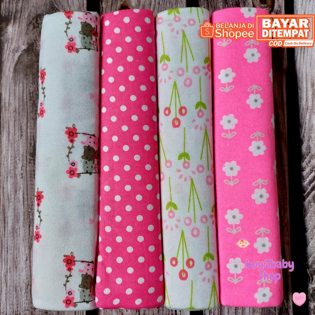 Bedong bayi Carter bahan flanel motif boy &amp; girl 4 PCS