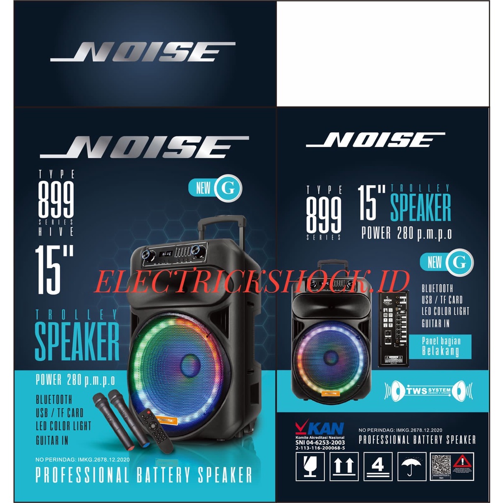 SPEAKER PORTABLE WIRELESS NOISE 899G NEW / 899 G ORIGINAL 15INCH
