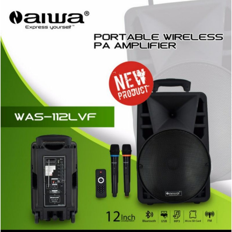 speaker bloutut aiwa 112LVF speaker meting portable aiwa 12inc