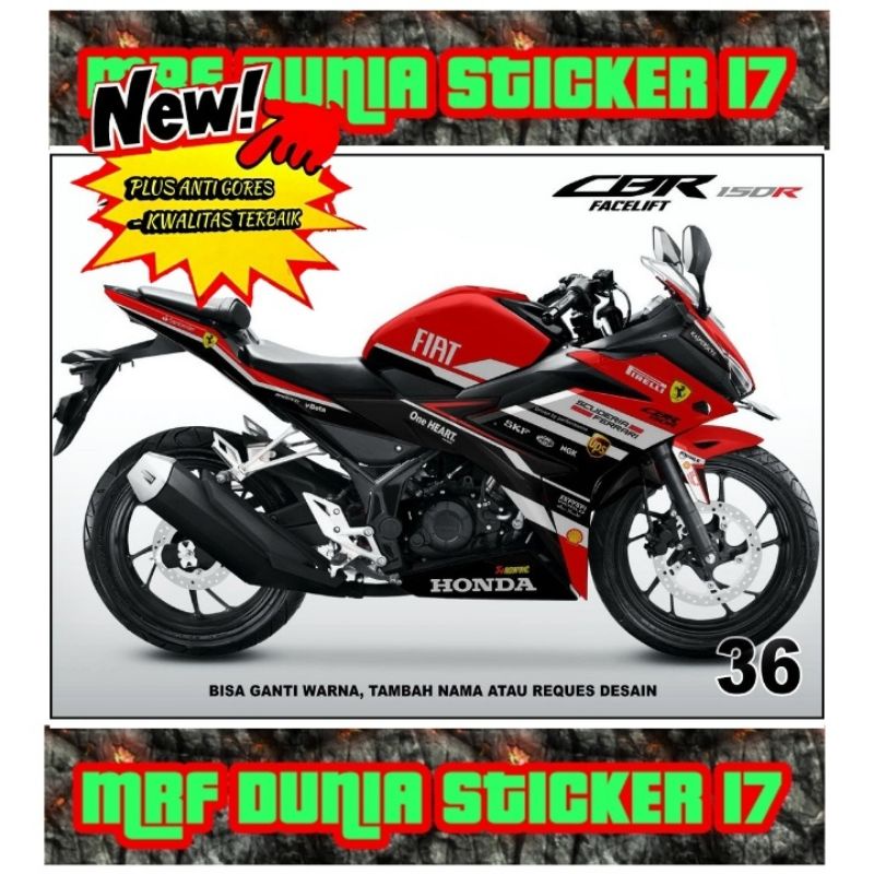 Sticker decal CBR 150R Facelift Full Body dekal CBR 150R Facelift Stiker Decal CBR 150R Facelift Dec