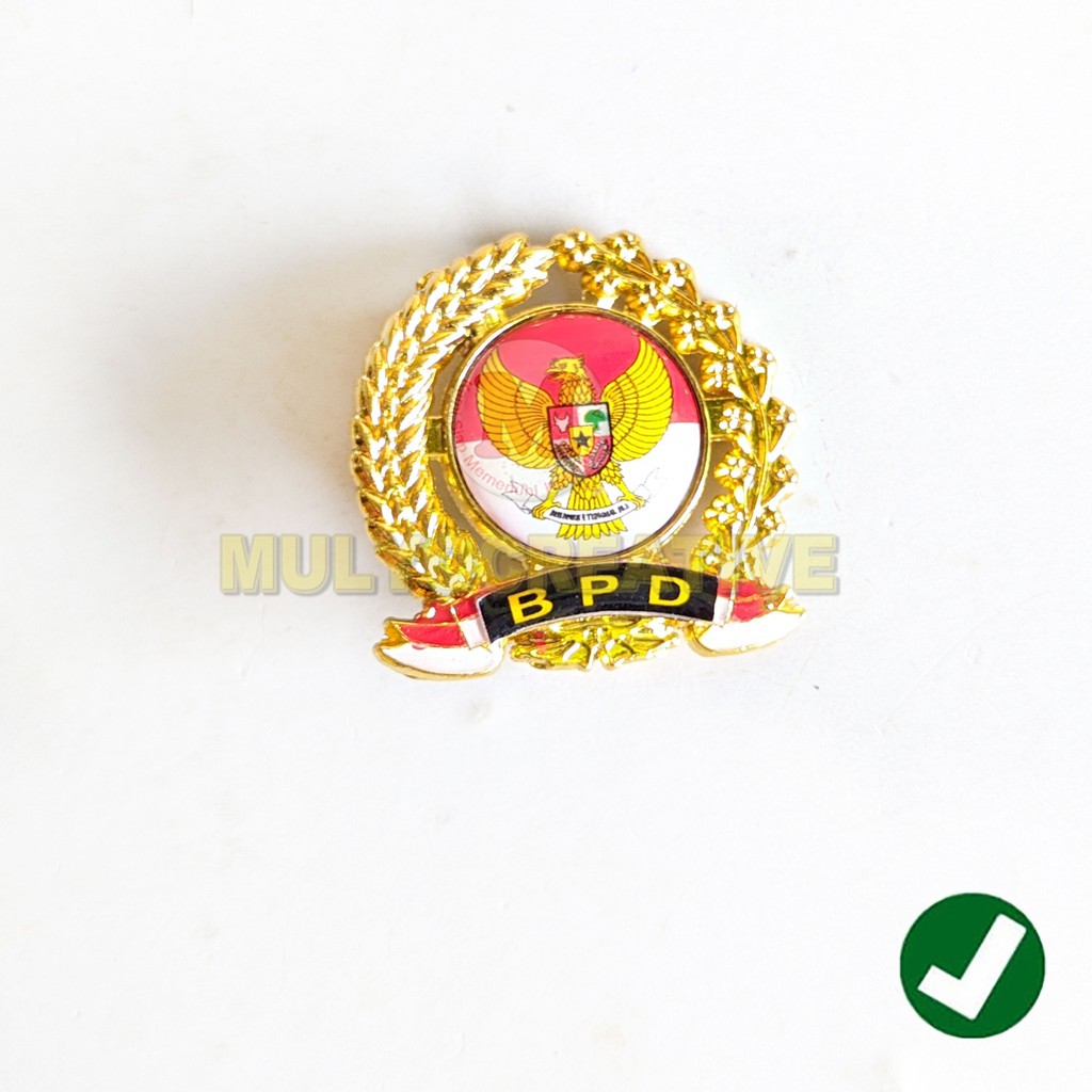Pin BPD Garuda Merah Putih Pin Bros Logo BPD Desa Padi Dan Kapas Murah