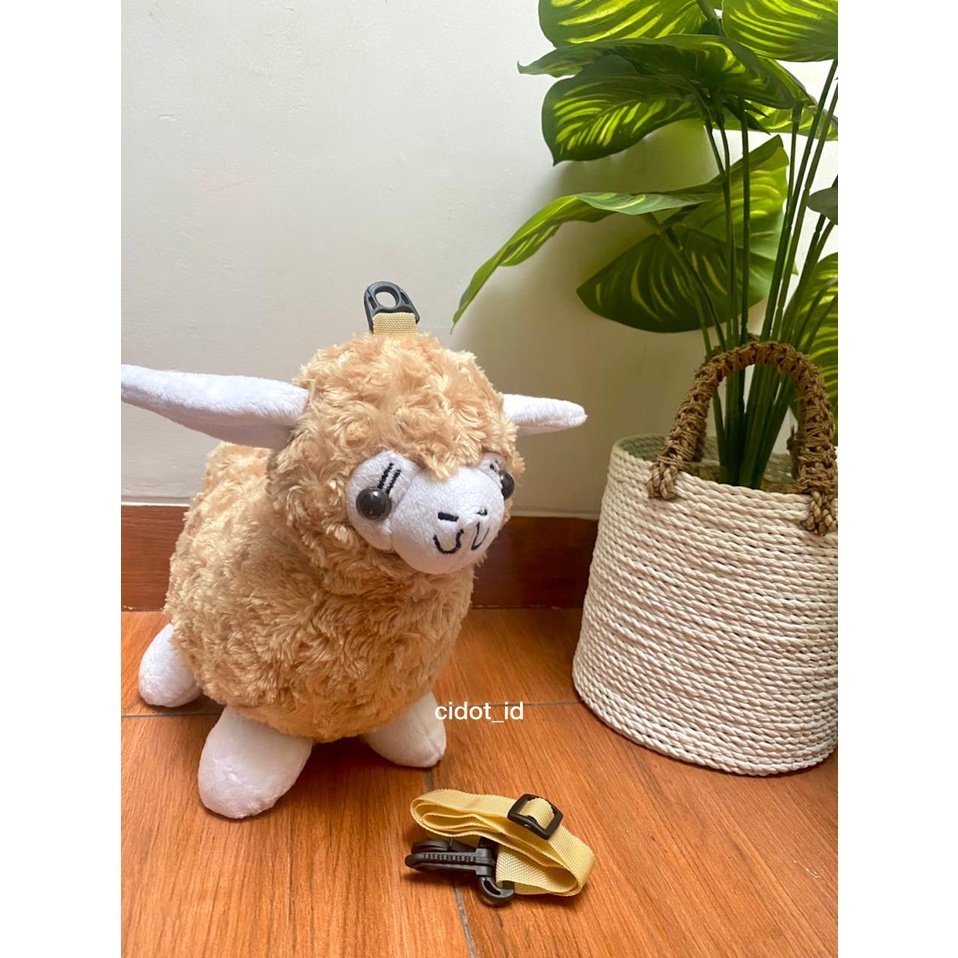 Tas Kambing Embe SHAUN THE SHEEP Bulu Lucu Imut Gemoy Selempang Wanita Baru Boneka Mewah Slingbag Kasual Kartun Karakter Kambing