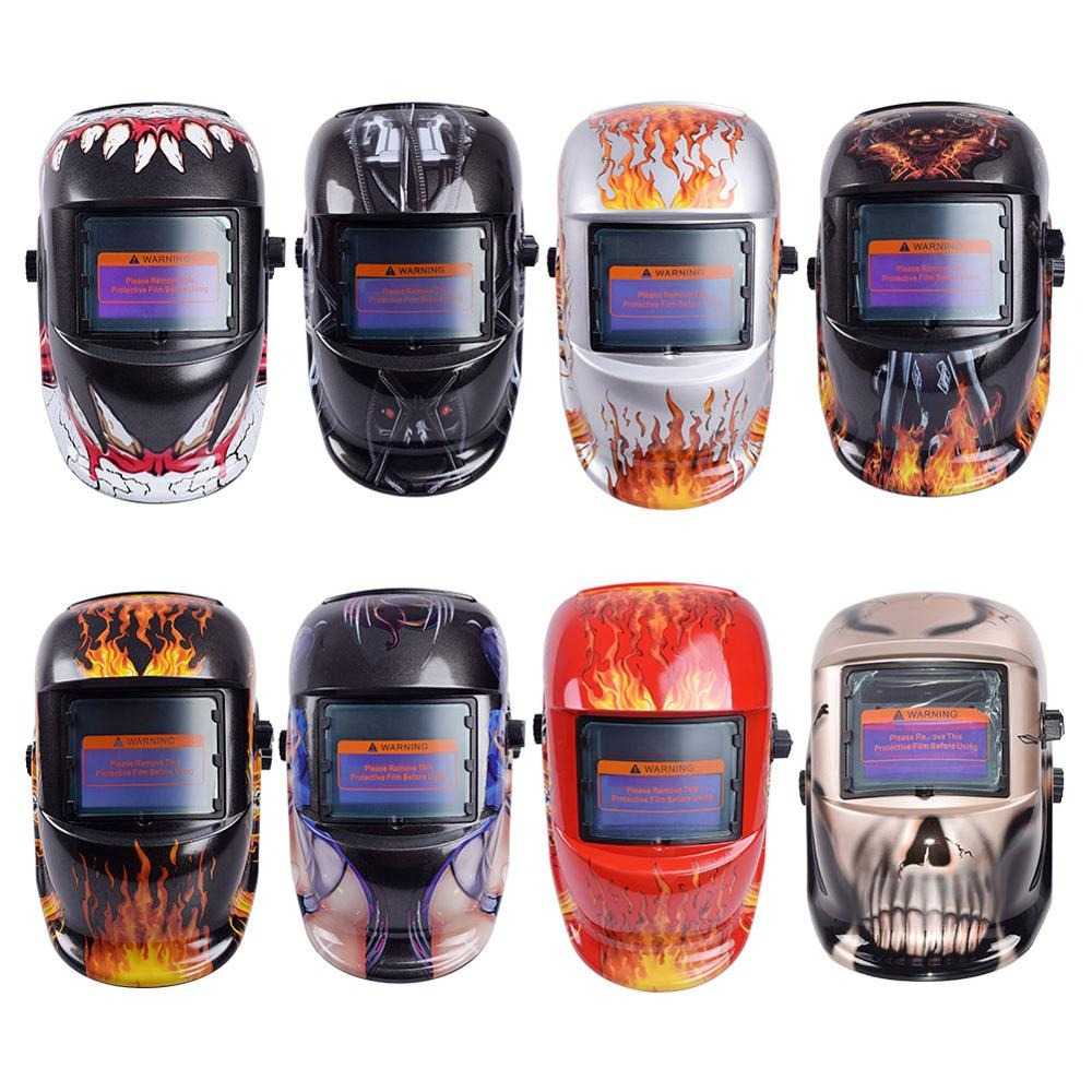 (BISA COD) RVOSTR VERMARK Helm Las Otomatis Auto Darkening Motif Skull Fire - HW-013