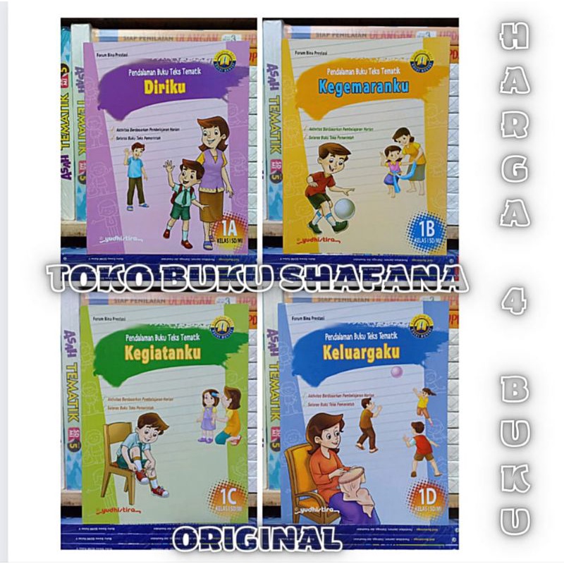 EDISI REVISI !!! PAKET PBT KELAS 1 SD 1A 1B 1C 1D YUDHISTIRA K-13 - Pendalaman Buku Teks Tematik Kelas 1 SD