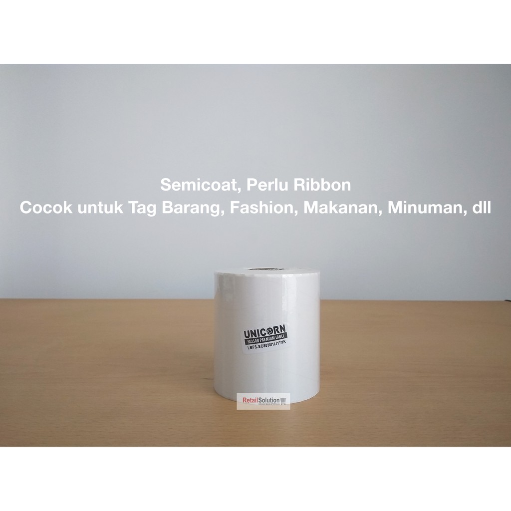 Stiker Label Barcode Semicoat 80x30 mm / 80 x 30 mm / 80x30mm / 8x3 CM