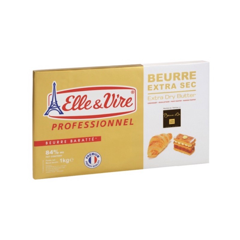 elle & vire butter sheet unsalted 84% extra dry 1kg