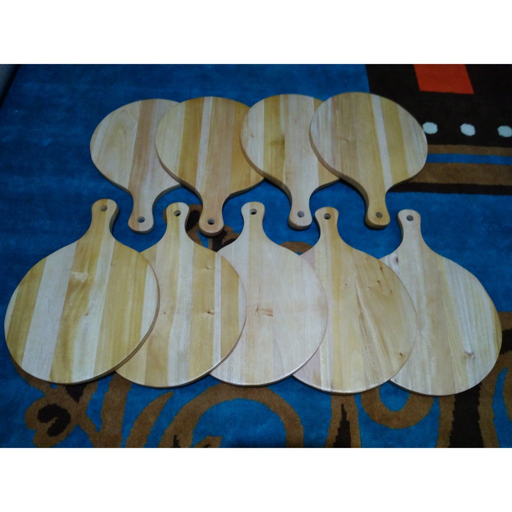 Talenan Kayu Mahoni Diameter 30 cm / Wooden Cutting Board / Talenan Pizza