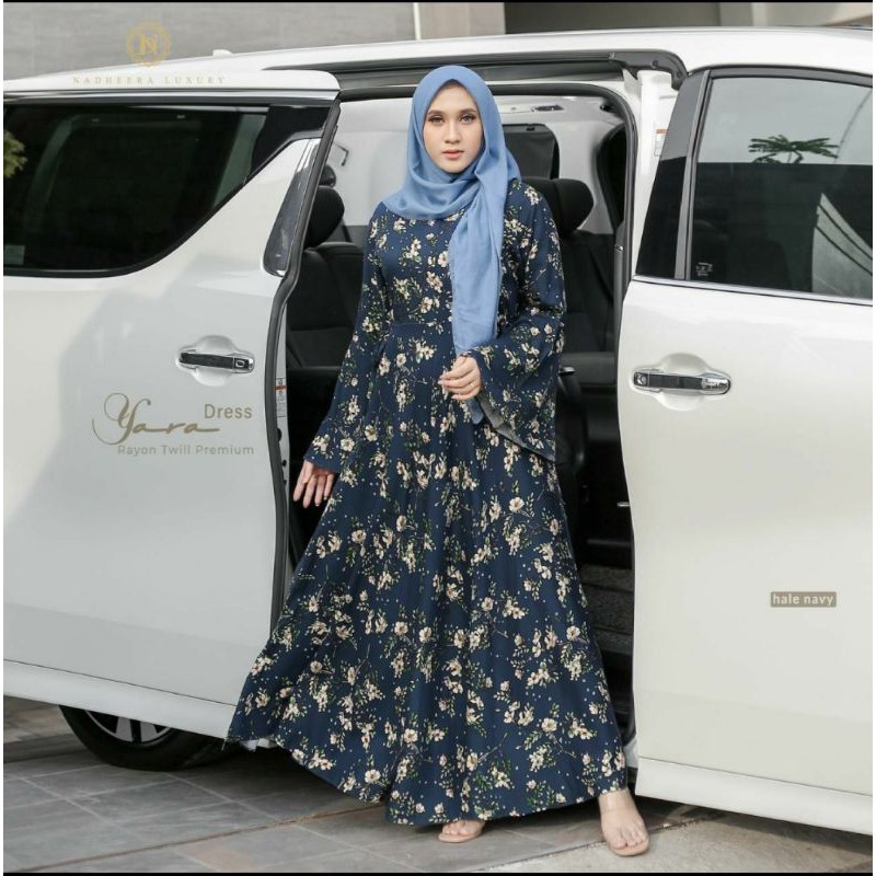 READY STOCK YARA DRESS (FREE KHIMAR) BY NADHEERA LUXURY