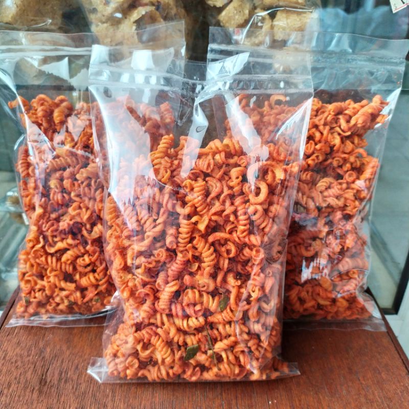 

makaroni spiral 200g, makaroni spiral jeruk purut, makaroni spiral pedes