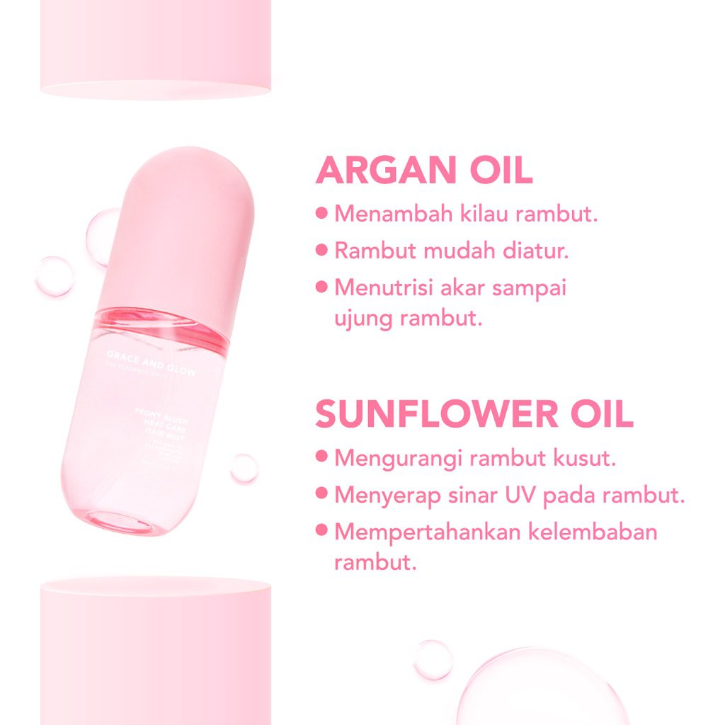 Grace and Glow Peony Heat Care Blush Hair Mist 100 ml