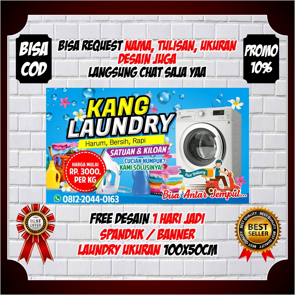 Spanduk / Banner Laundy Design Custom Berkualitas / Banner Toko Laundry Londry Berkualitas
