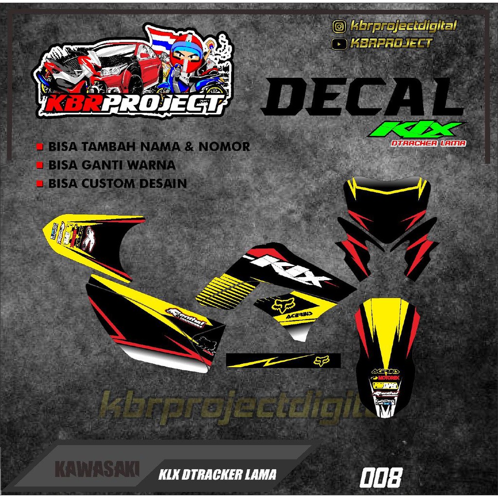 Jual STIKER DECAL KLX DTRACKER LAMA FULL BODY 008 STICKER VARIASI DEKAL