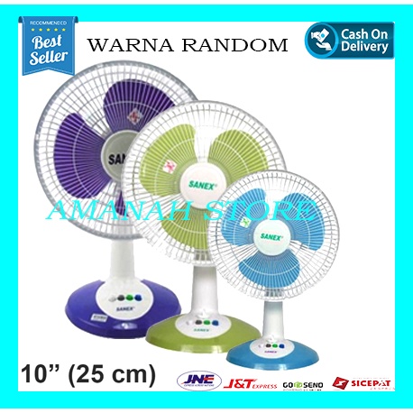 DESK FAN SANEX 10 Kipas Angin Meja Bisa Swing Kanan Kiri Ukuran 10 inch (25 cm)