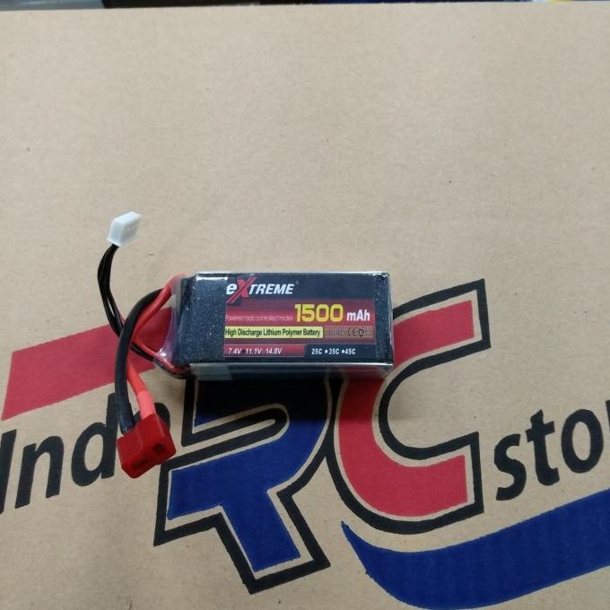Baterai Lipo eXtreme 3S 1500Mah 11.1V 2S 25C Deans plug