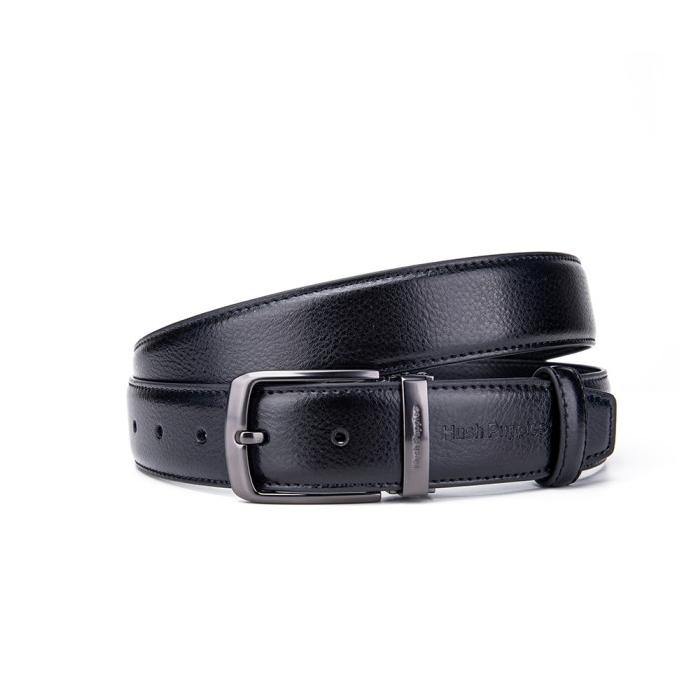 [BISA COD] Hush Puppies Belt Pria Pacey Pin Clip 221 In Black