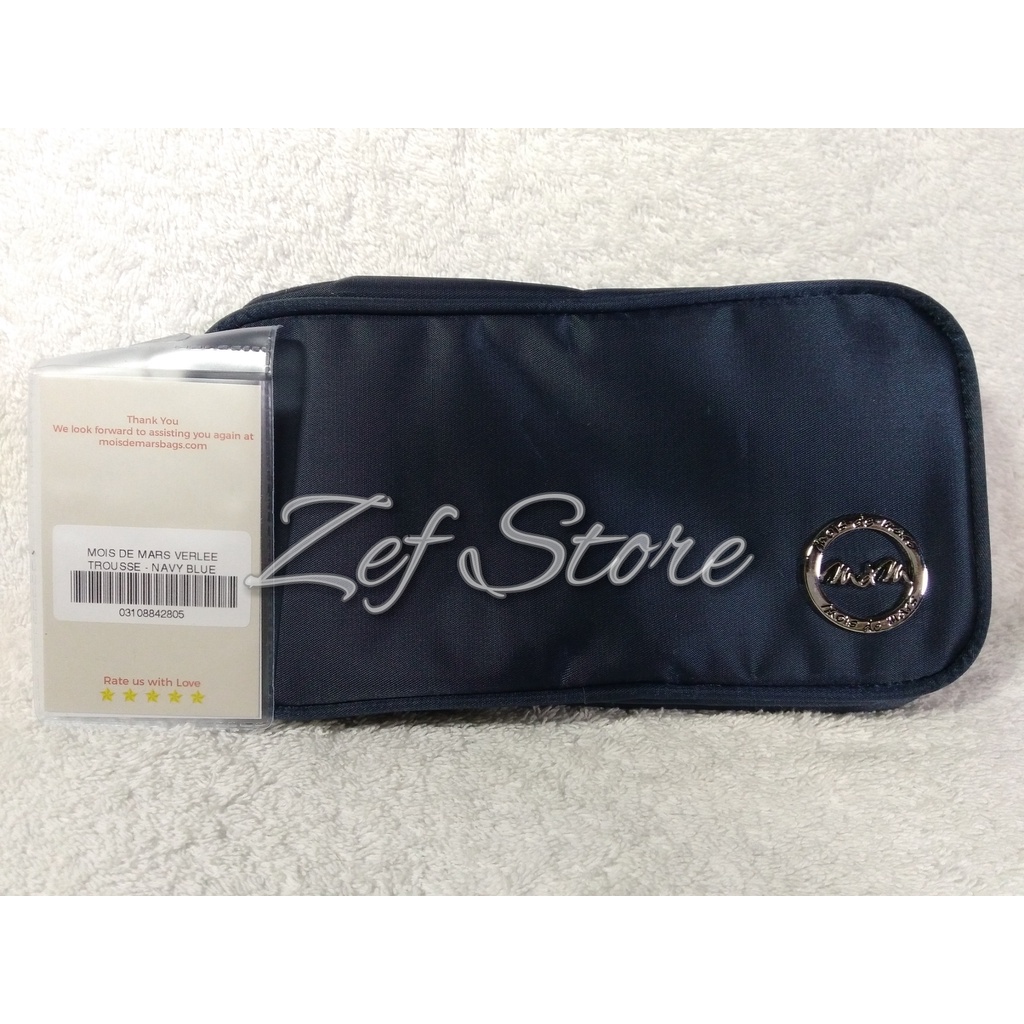 

[ORIGINAL] Kotak Tempat Pensil Mois De Mars Verlee Trousse 03108842805 Organizer Pouch Pencil Case - Navy Blue