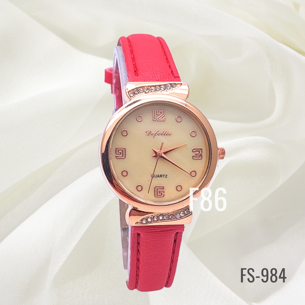 [F86] Jam Tangan Wanita Strap Analog Fashion Wanita Korean Watch