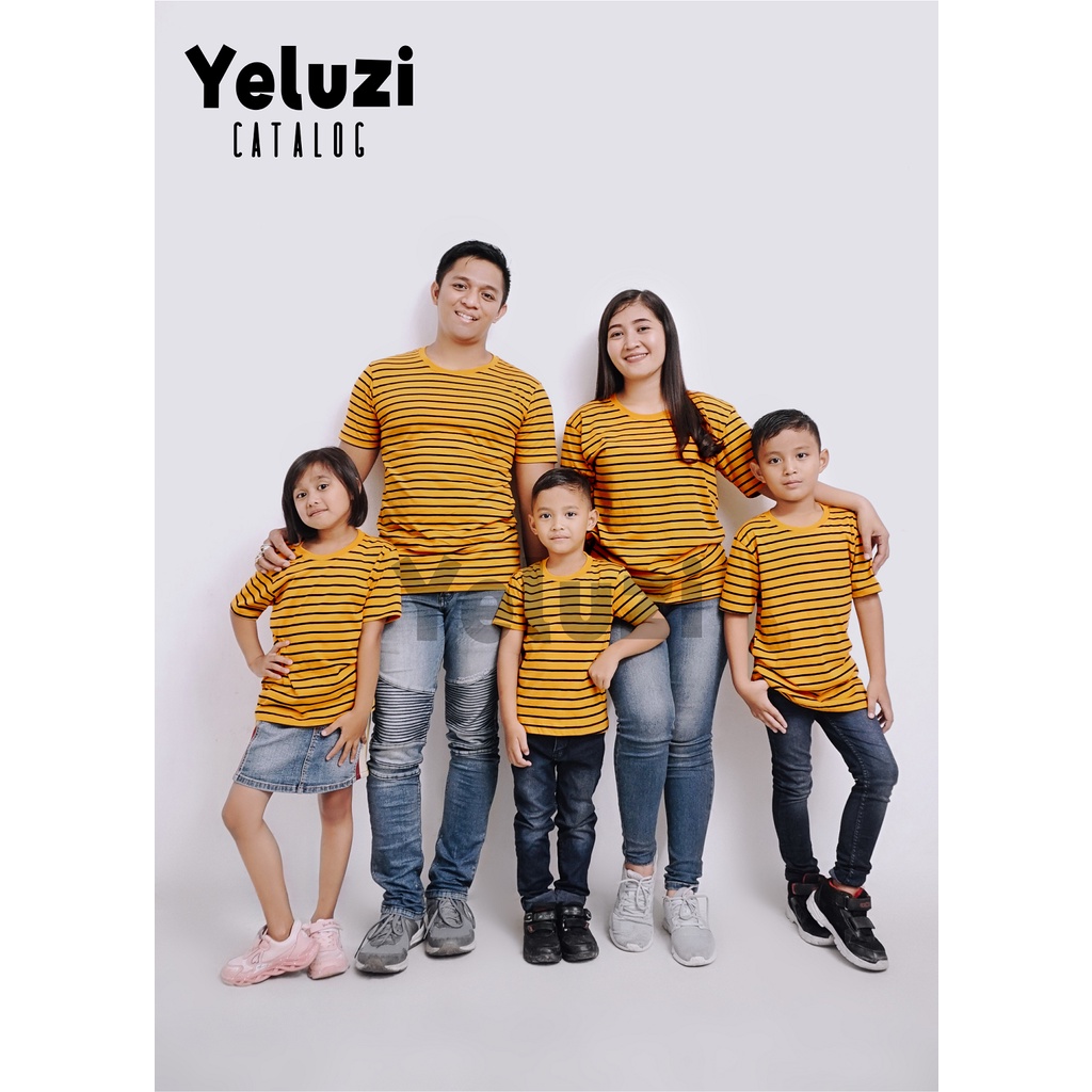 Baju Atasan Kaos Garis Garis Salur Oblong UNISEX Katun 24s Premium YELUZI