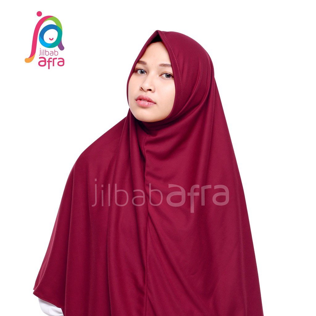 Jilbab Afra Arfa Syifa Non Pet Merah Marun Maroon Kerudung Instan