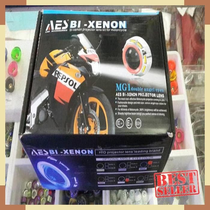 Projector HID AES bi Xenon mg-1 Lampu utama angel aksesoris motor LED
