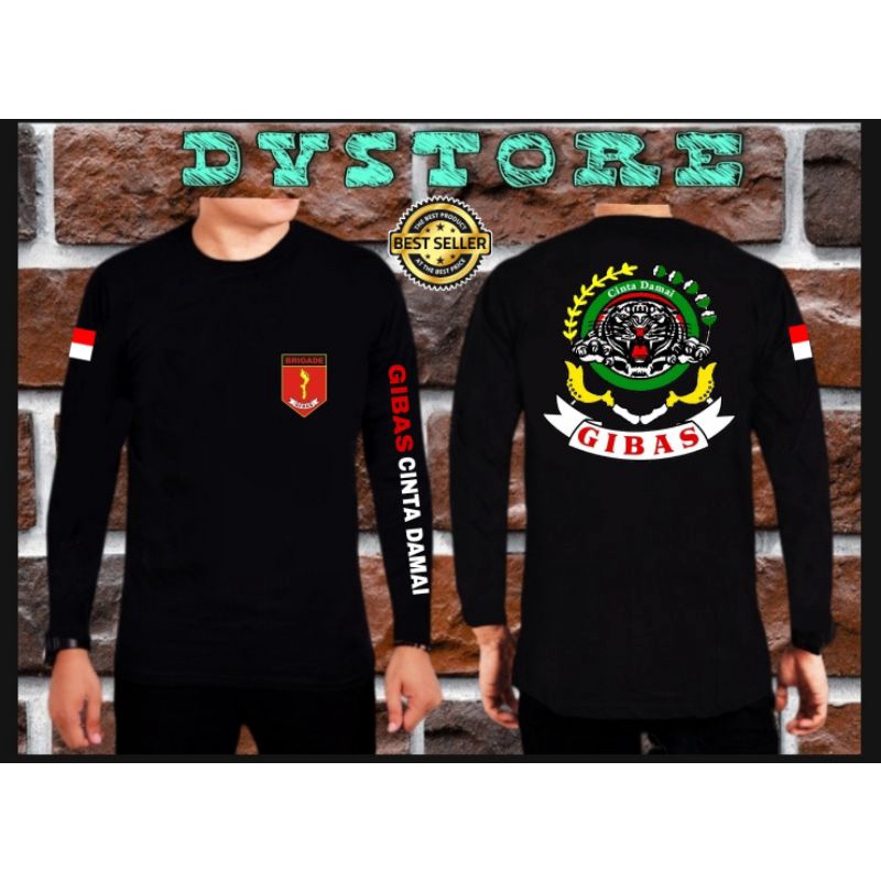 Kaos Ormas GIBAS Cinta Damai//bahan cotton combed 24 s//kaos gibas//kaos tangan panjang