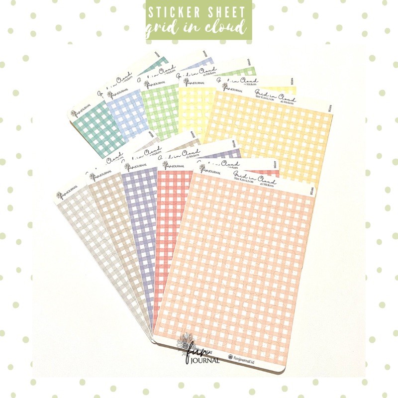 

GRID IN CLOUD STICKERS STICKER UNTUK JURNAL JOURNAL PLANNING PLANNER SCRAPBOOK DIY BUJO