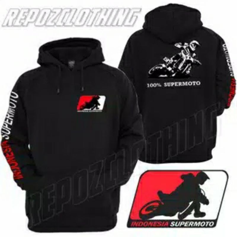 Jaket Hoodie Sweater Supermoto Indonesia Custom Chapter Big Size XXL XXXL XXXXL