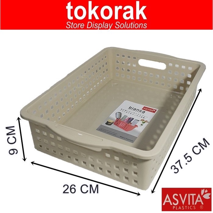 ASVITA KERANJANG BIANCA BK-186- STORAGE BASKET KERANJANG PLASTIK SEGI