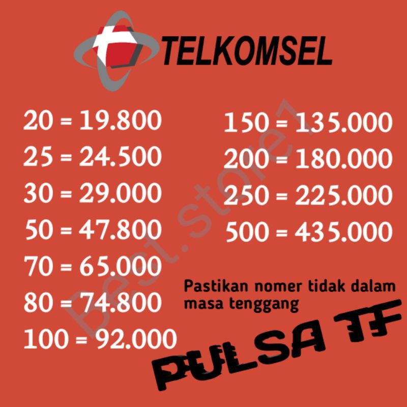 Promo Pulsa TELKOMSEL TF murah