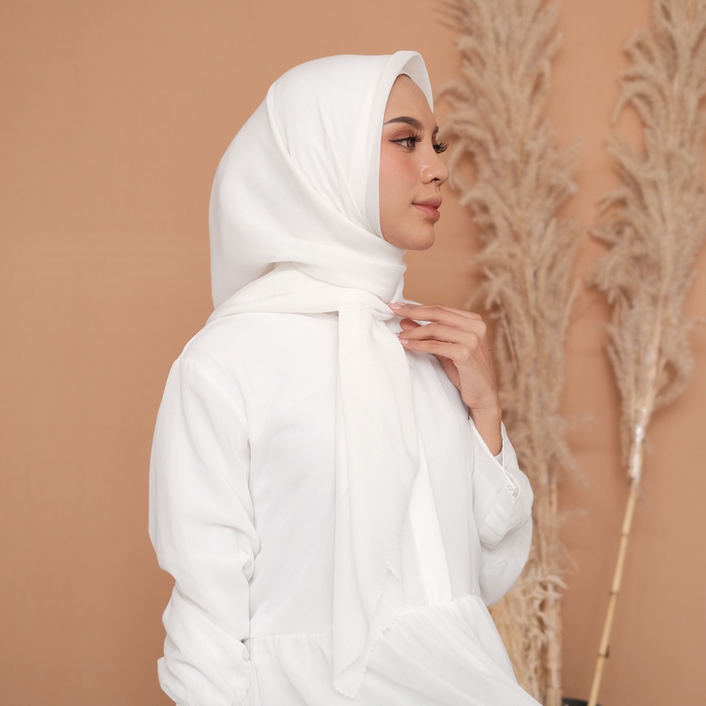 Hijab Paris Premium Laser Cut Kerudung Segi Empat Jilbab Polos